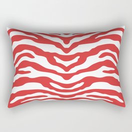 Zebra Wild Animal Print Red Rectangular Pillow