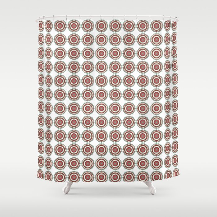 Coca Cola inspired mandala pattern Shower Curtain