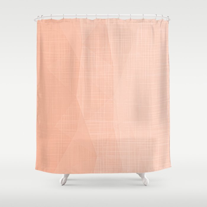 A Touch Of Peach - Soft Geometric Minimalist Shower Curtain