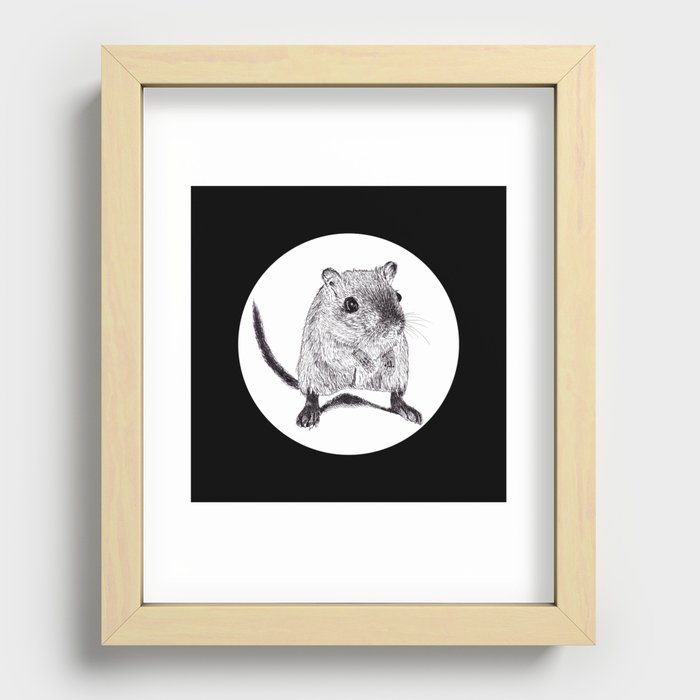 Mouse Ink Drawings Recessed Framed Print