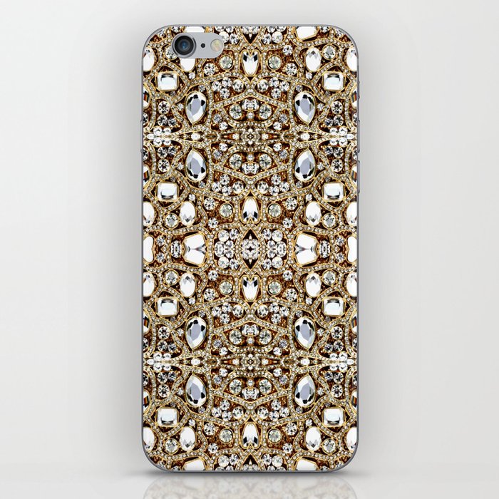 jewelry gemstone silver champagne gold crystal iPhone Skin