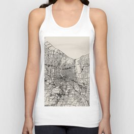 Rochester USA - Black and White City Map Unisex Tank Top