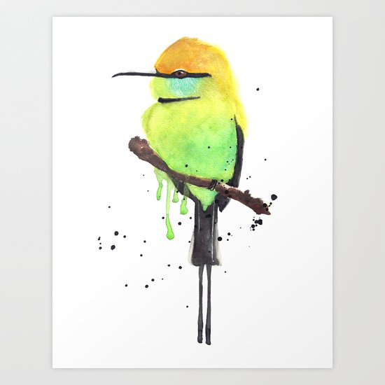 Green Bee eater Art Print