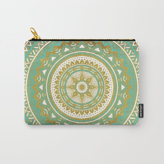 Blue and Gold Mandala Carry-All Pouch