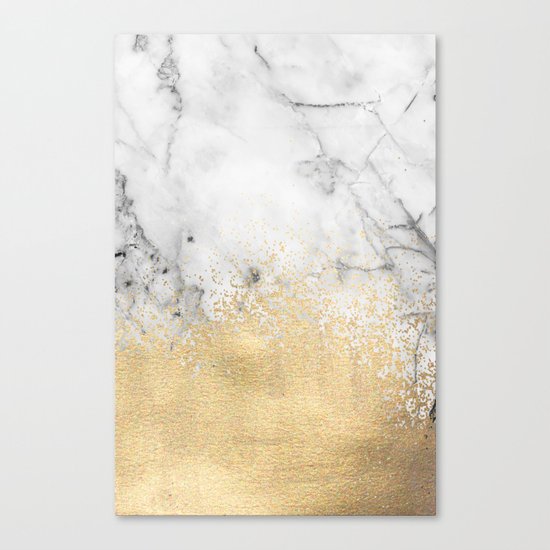 Gold Dust on Marble Canvas Print