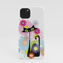 Atomic MCM Cat with Flowers iPhone Case
