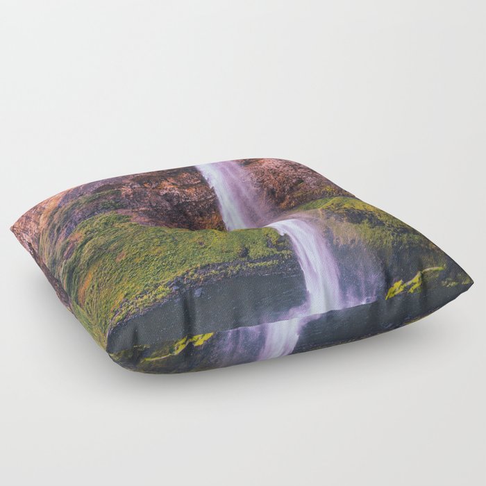 Waterfall in Oregon | Travel Photography | PNW Floor Pillow