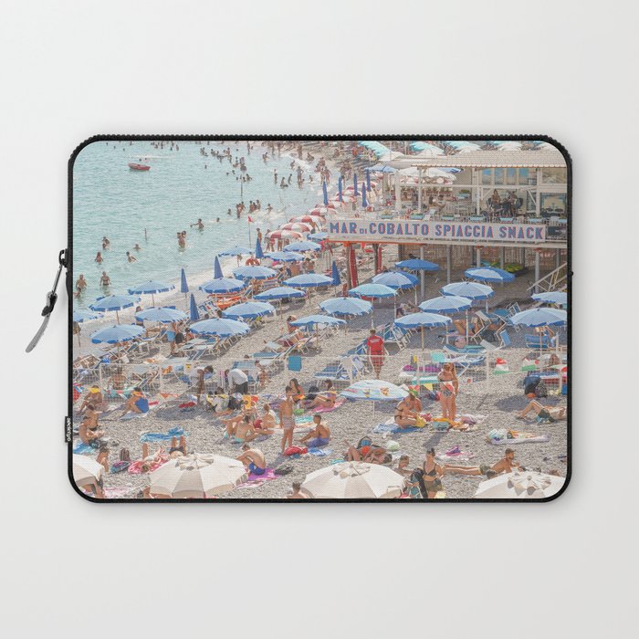 Mar Di Cobalto Beach Club In Italy | Amalfi Coast Holiday Summer Art Print | Soft Color Travel Photography Laptop Sleeve