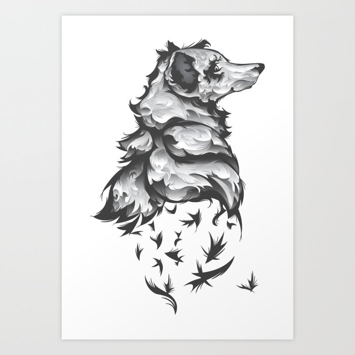 Silver Wolf Art Print