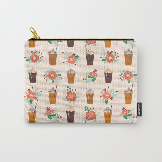 Coffee floral bouquet coffee lovers java bean cute pattern print for kitchen Carry-All Pouch