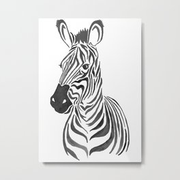 Black and White Zebra Metal Print