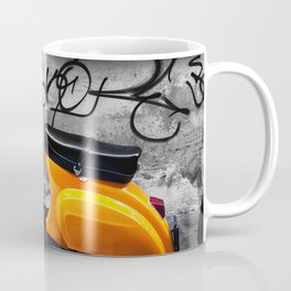 Orange Vespa in Bologna Black and White Photography Coffee Mug