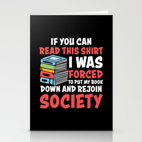 Funny Antisocial Book Lover Saying Stationery Cards