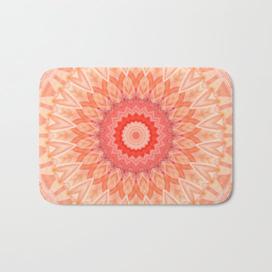 Mandala soft orange Bath Mat