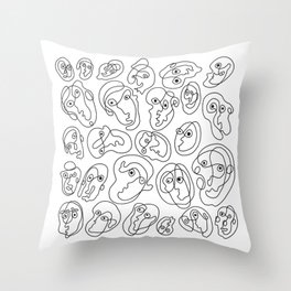 FACES II Throw Pillow