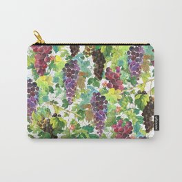 Wine Grapes In Watercolor Carry-All Pouch