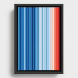 World Climate Stripes, World Climate Change, Warning Stripes, ShowYourStripes, Global warming, NASA Framed Canvas