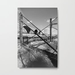 Mill District Metal Print | Urban, Minneapolis, Architecture, Milldistrict, Bridge, Abandoned, Photo, Stonearchbridge, Blackandwhite, Minnesota 