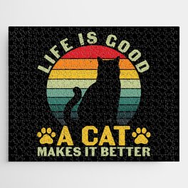 Life Is Good A Cat Makes It Better Jigsaw Puzzle