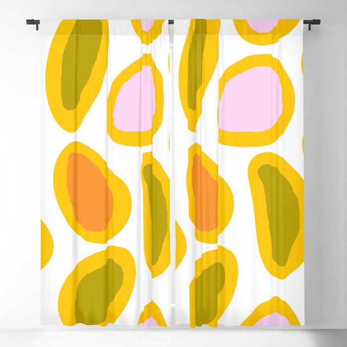 Colorful Abstract Candies on White Background - Joyful Spring/Summer Color Palette #decor #society6 Blackout Curtain