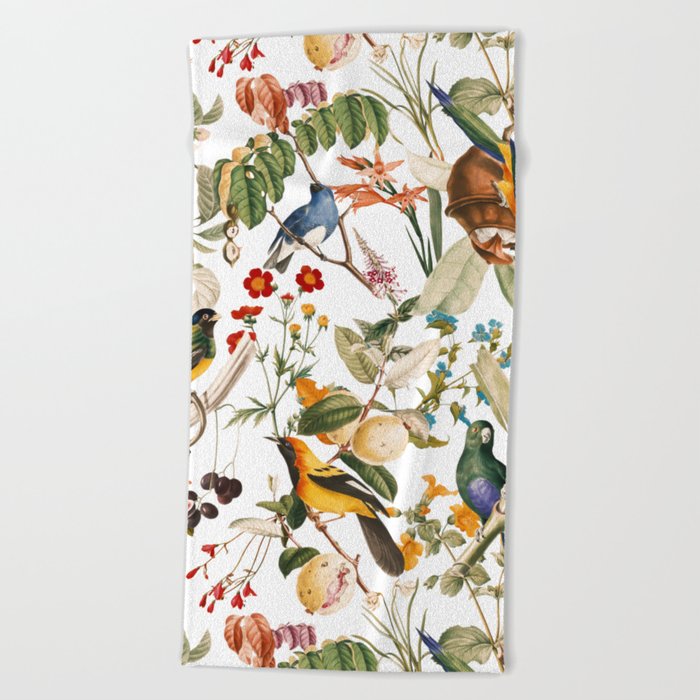 Floral and Birds XXXII Beach Towel