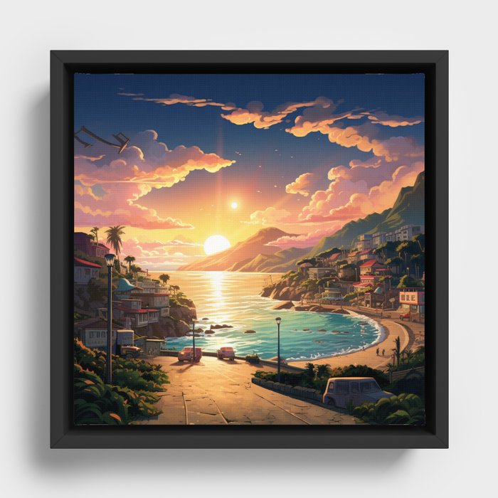 Malibu, California Framed Canvas
