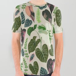 Plant Leaves All Over Graphic Tee