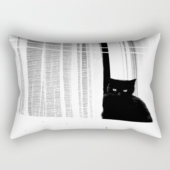 Black Cat Rectangular Pillow