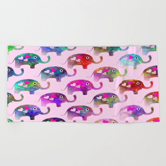 Elephant Party Beach Towel