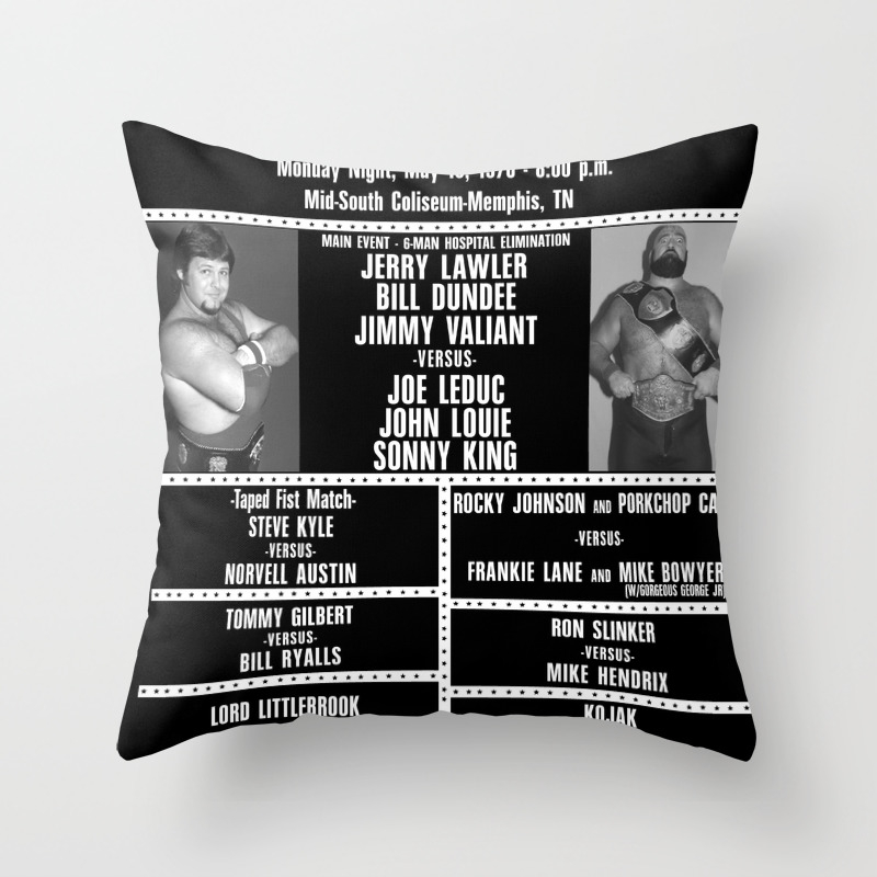 7 B Memphis Wrestling Window Card Throw Pillow By Markjames Society6