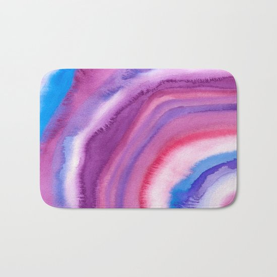 AGATE Inspired Watercolor Abstract 09 Bath Mat