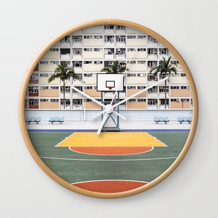 Basketball Court Wall Clock By Erasmus Society6