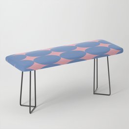 Retro Round Pattern - Pink Blue Bench