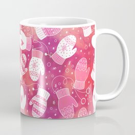 Winter Mittens Pink & Red Mug