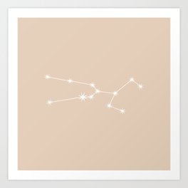 TAURUS Neutral Tan – Zodiac Astrology Star Constellation Art Print