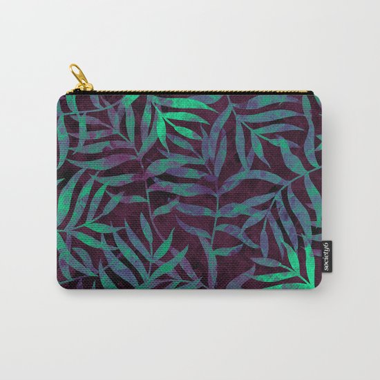 Watercolor Tropical Palm Leaves VII Carry-All Pouch