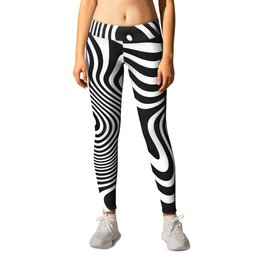 Melt Down Leggings | Graphic Design, Black, Graphicdesign, Design, Abstract, Black and White, Lines, White, Swirls, Pattern 