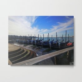 Venedig Metal Print | Kanal, Wasser, Venediger, Anreisen, Abendrot, Himmel, Europa, Gondel, Color, Fluss 