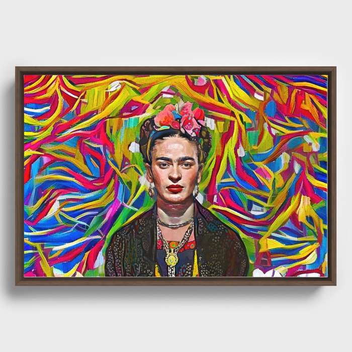 Colorful Ribbons Frida Framed Canvas