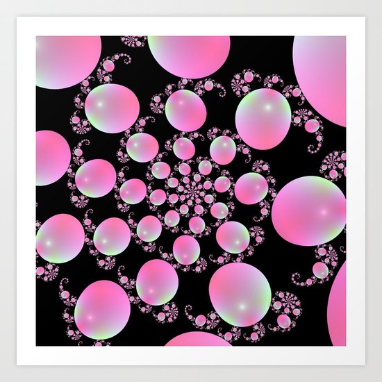 Pink Balloon Spiral Art Print