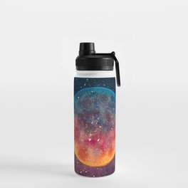 Fantastic oil painting beautiful big planet moon among stars in universe. Fantasy concept cosmos fine art paintingartwork illustration Water Bottle
