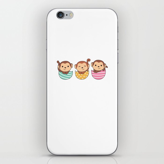 Sweet Monkeys At Easter With Easter Eggs Monkey iPhone Skin