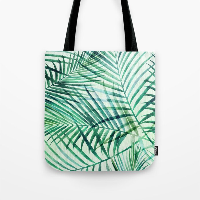 Tropical Fronds Abstract Design Tote Bag