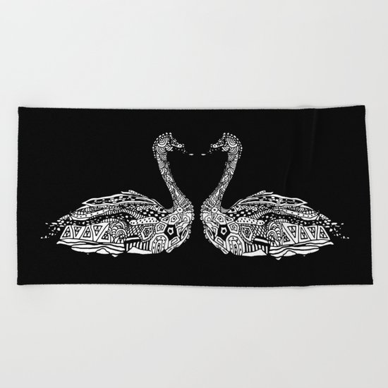 Dragon Swan Beach Towel