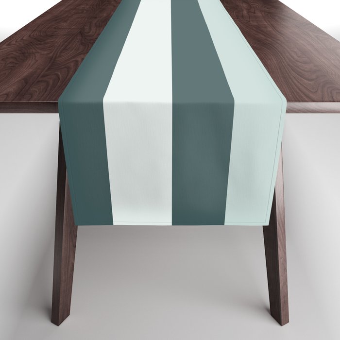 Taina - Moss Green Retro Stripes Colourful Art Design  Table Runner