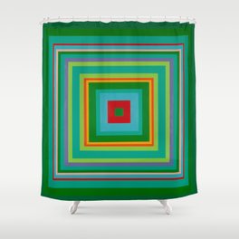 "Pop Ring Green"   Op art Shower Curtain