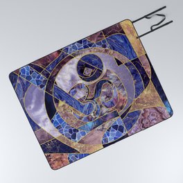 Om symbol abstract textures collage Picnic Blanket