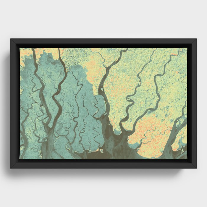 Colorful Estuary - Bangladesh Framed Canvas