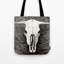 Cow Skull in Black and White Tote Bag