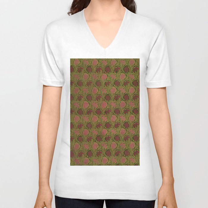 William Morris "Tulip and Lily" 2. V Neck T Shirt